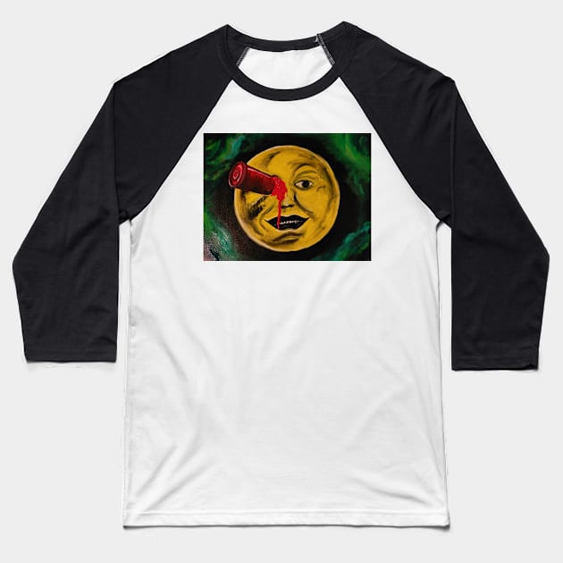 Trip to the Moon Baseball T-Shirt by berrypaint